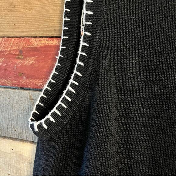 Victoria Jones Black Winter Sweater Vest Size Large - Picture 6 of 7